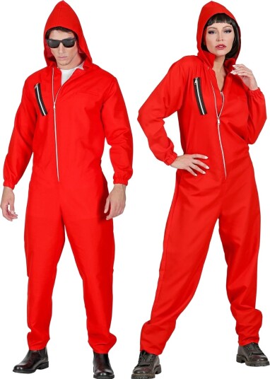 Rød Papirhuset / Money Heist Inspirert Jumpsuit Kostyme Unisex