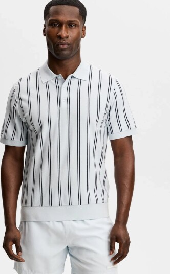 J. Lindeberg Reymond Stripe Knit Polo Blue S