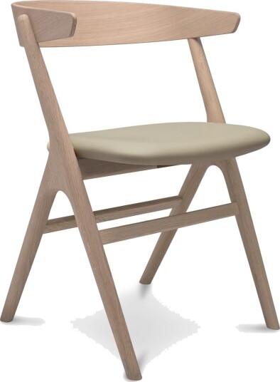 Sibast Furniture No 9 Spisestuestol Hvitoljet Eik og Grå Skinn Sibast Furniture No 9 Spisestuestol Hvitoljet Eik og Grå Skinn