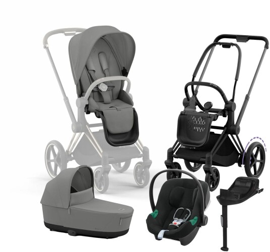Cybex e-Priam Duovogn inkl. Aton B2 & Base Mirage Grey/Matt Black