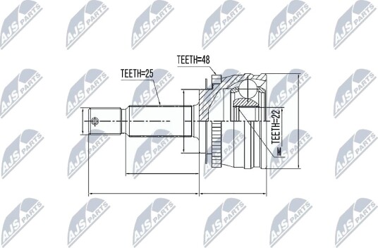 Nty Drivknute drivaksel NTY NPZ HY 544
