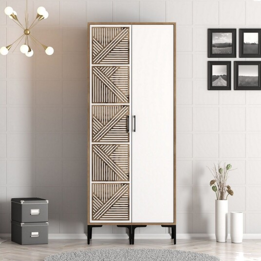 Kumsal Garderobe 80 cm - Brun/Hvit
