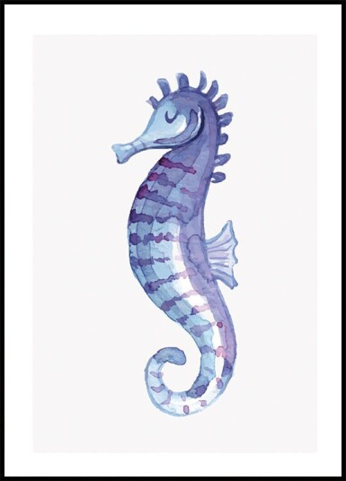 Blue Seahorse Plakat Plakat / 40x50cm
