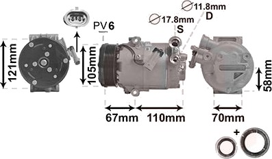 VAN WEZEL 3700K494 AC-kompressor