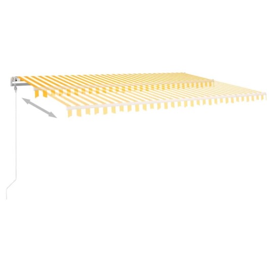 vidaXL Automatisk uttrekkbar markise 500x350 cm gul og hvit