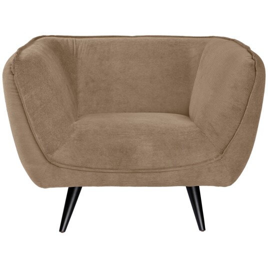 Vega VEGA Lenestol Kelso kordfløyel svarte ben; 110x88x76 cm BxDxH ; Sete Gråbrun Ramme Svart