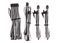 CORSAIR Premium individually sleeved starter kit (Type 4, Generation 4) - Strømkabelsett - svart, hvit
