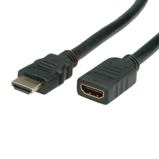 VALUE HDMI HS Cable+Ethernet. A-A. M/F. Black 5.0m Factory Sealed