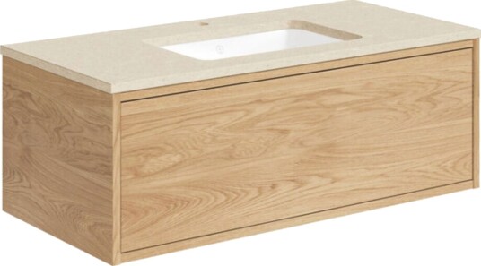 Gustavsberg Ducentic Servantskap med Benkeplate Lys eik / 100cm Beige Royal 1 Hull for Kran