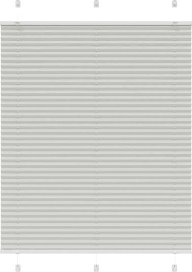 plisségardin lys grå 105x100 cm Stoff Bredde 104,4 Polyester