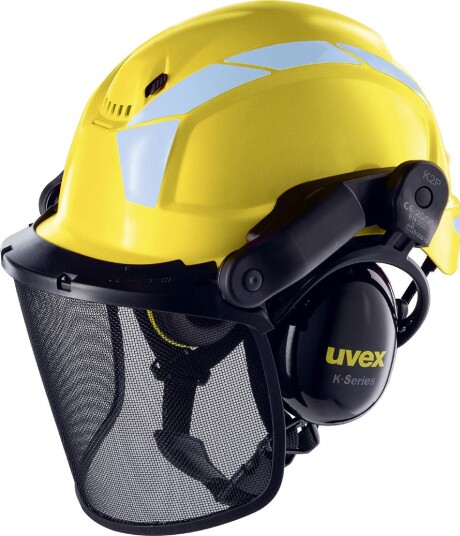 Uvex Skogshjelm Med Visir Og Hørselvern (51-61 cm) Gul