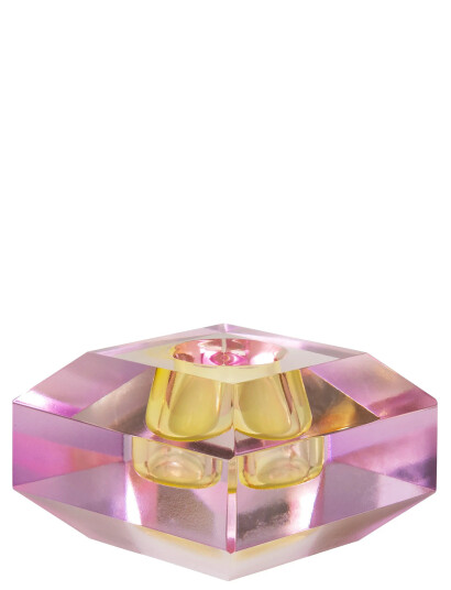 C"est Bon Crystal Candle Holder - Pink - H4CM C"est Bon Crystal Candle Holder - Pink - H4CM