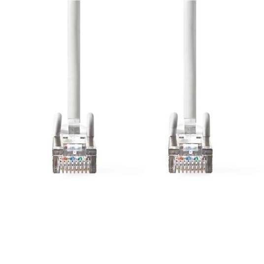 Nedis Cat6a Nettverkskabel Sf/utp RJ45 Han 7.50 M Rund PVC Hvit Stikkord