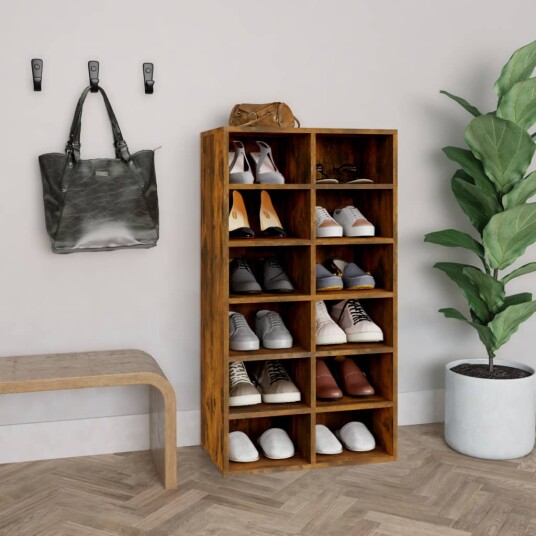 vidaXL Skohylle sonoma eik 54x34x100,5 cm konstruert tre vidaXL Skohylle sonoma eik 54x34x100,5 cm konstruert tre