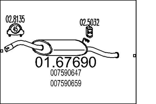 Bakre eksospotte MTS 01.67690