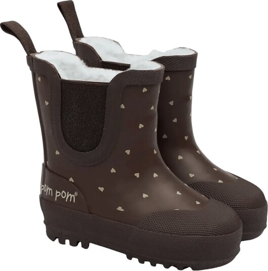 Pom Pom Brook Gumboots Thermo Ankle CHOCOLATE HEART 23