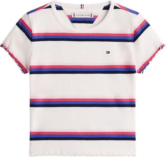 Tommy Hilfiger Essential Rib Top Ss OFF WHITE 140