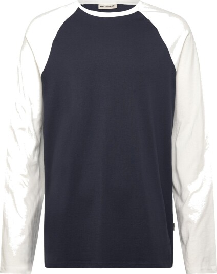 ONLY & SONS Onsfred Life Rlx Ls Raglan Cb Tee   Navy   S
