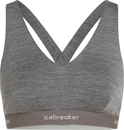 Icebreaker Women"s Merino 125 Cool-Lite Sprite Racerback Bra Gritstone Hthr-013 XL