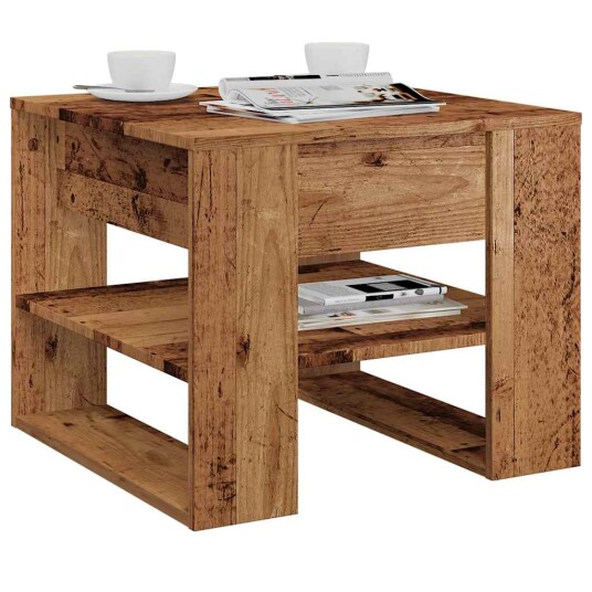 Salongbord gammelt tre 55,5x55x45 cm konstruert tre 8721158441577