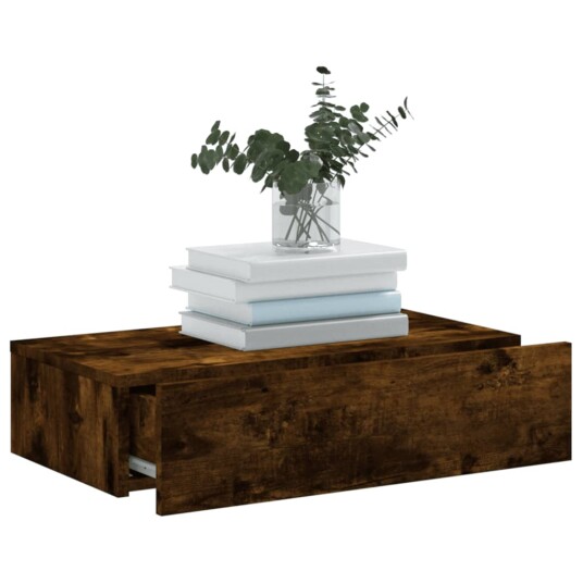 vidaXL TV-benk med LED-lys røkt eik 60x35x15,5 cm 8721012262072