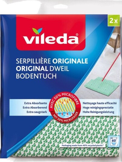 Vileda Original Mikrofibergulvklut - Grønn - 2 stk. Vileda Original Mikrofibergulvklut - Grønn - 2 stk.