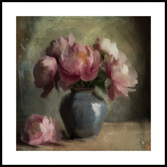 Pivoines En Rose Poster Plakat / 50x50cm Pivoines En Rose Poster Plakat / 50x50cm