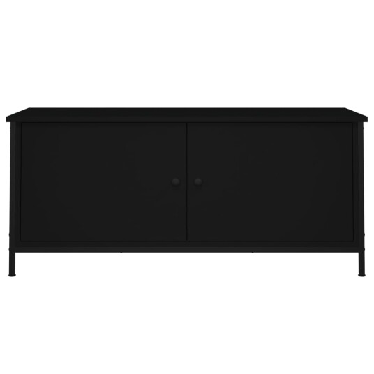 vidaXL TV-benk svart med dører 102x35x45 cm konstruert tre