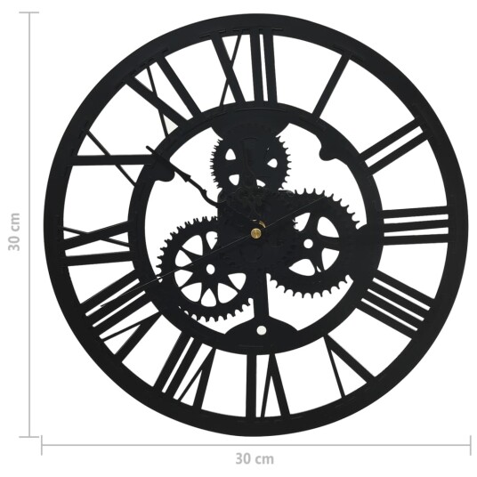 vidaXL Veggklokke svart 30 cm akryl