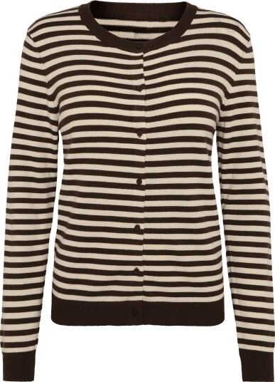 Pieces Pcnora Ls O Neck Knit Cardigan Noos Bc Brown XS