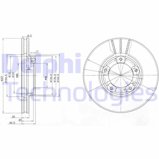 Bremseskive DELPHI BG2423 Bremseskive DELPHI BG2423