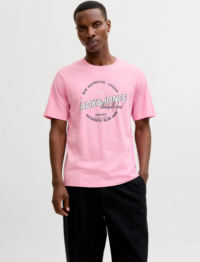 Jack & Jones Jjelogo Tee Ss O Neck 2 Col Ss26 Sn   Pink   S
