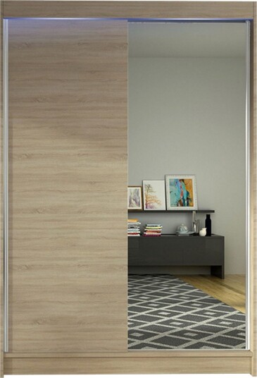 Liverpool Garderobe med Speil 120x200 cm - Beige