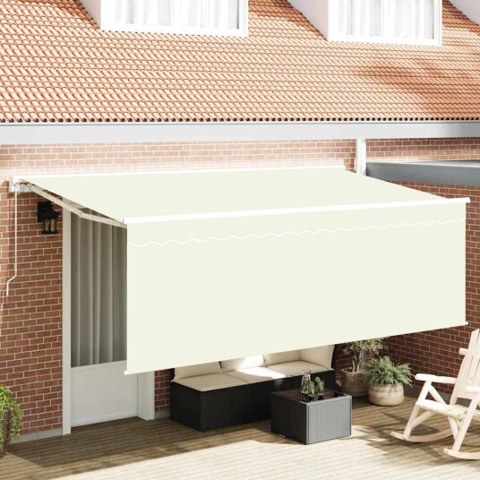  Innvendbar Markise Krem 350 x 200 cm Polyester og aluminium