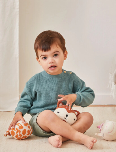 Barbo Toys Knitted Balls With A Bel - Ohh Deer - Brown - ONE SIZE Barbo Toys Knitted Balls With A Bel - Ohh Deer - Brown - ONE SIZE