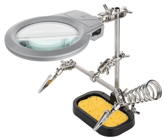 Goobay LED-forstørrelseslampe med svamp og holder