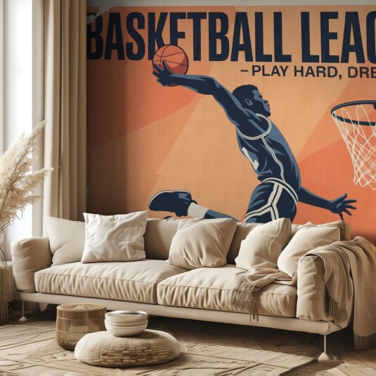 Tapet   Basketball Dunk Veggmaleri