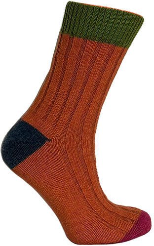 Clemente Merinoull Sokker Lime/oransje   Str. 39/42