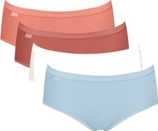 Sloggi Truser 4P Basic Plus Midi Color Blå/Oransje bomull 40 Dame