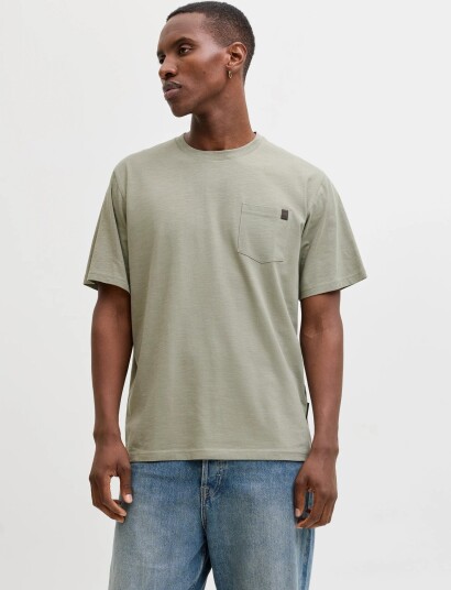 Jack & Jones Jjedover Slub Tee Ss Noos Khaki green XS
