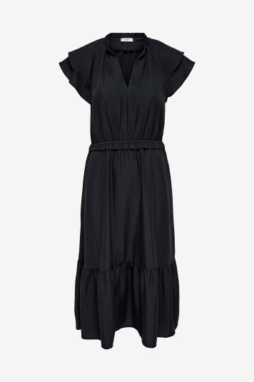 JDY - jdyTrain Frill Midi Dress wvn E - Svart