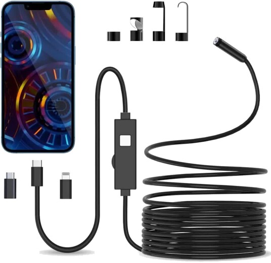 NÖRDIC Inspeksjonskamera For Mobil 1080P HD, 8 LED-Lys, IP67 Vanntett, Android Og Ios