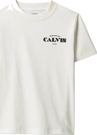 Calvin Klein Calvin Small Chest Print Tee Ss   Cream   140