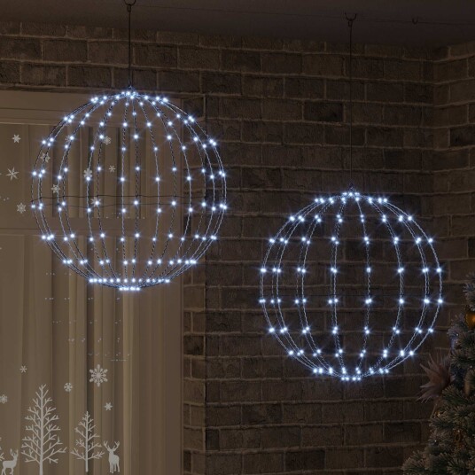  Kule med 384 LED 2 pcs Kaldhvit 60 cm Metall