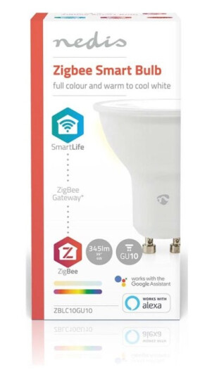 Nedis Smartlife Led-Pære For Søkelys Gu10 4.7 W Ekvivalent 45 Klasse F Rgb/Varmt Til Kjølig Hvitt Lys 2200-6500 K Hvit