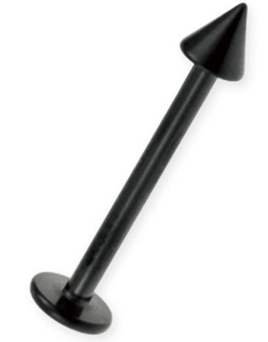 Svart PVD Basic Labret med Spike Kule Strl 1.6 x 8 mm med 4 mm kule Svart PVD Basic Labret med Spike Kule Strl 1.6 x 8 mm med 4 mm kule