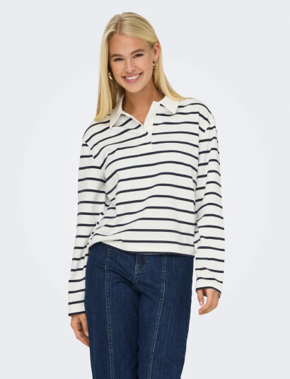 ONLY Onlsira L/S Polo Jrs White L ONLY Onlsira L/S Polo Jrs White L
