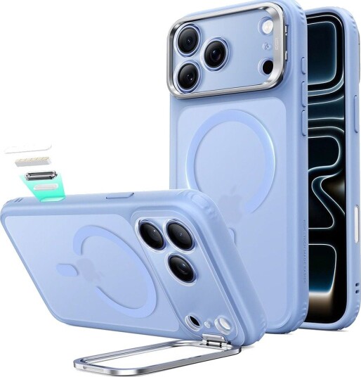 ESR Classic Hybrid Kickstand MagSafe Mobildeksel for iPhone 17 Pro/18 Pro - Lysblå Matt