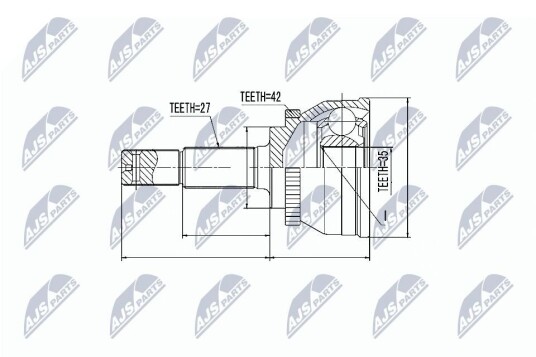 Nty Drivknute drivaksel NTY NPZ NS 080