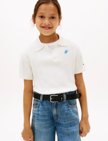 Tommy Hilfiger Crochet Stitch Top White 128